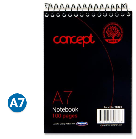 Concept A7 100pg Spiral Notebook
