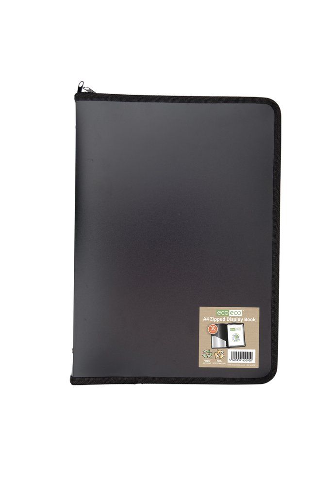 A4 50% Recycled 30 Pocket Zipped Display