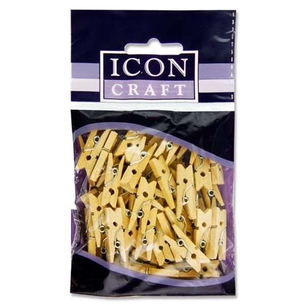 Icon Craft Pkt.50 Mini Clothes Pegs - Na