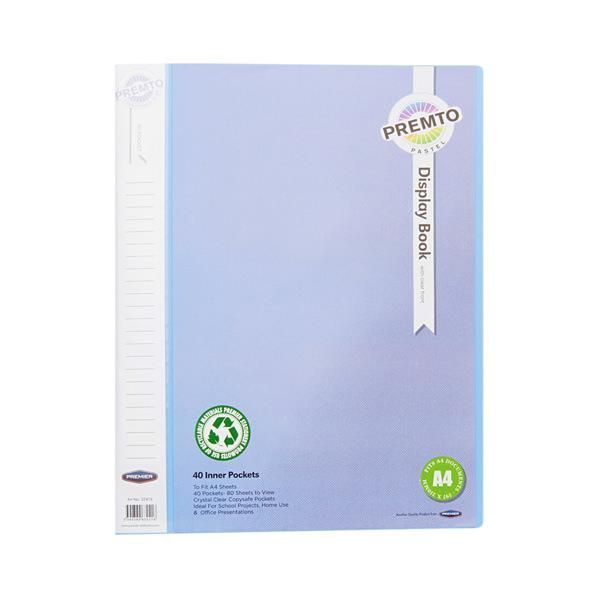 A4 40 Pocket Display Book - Cornflower B