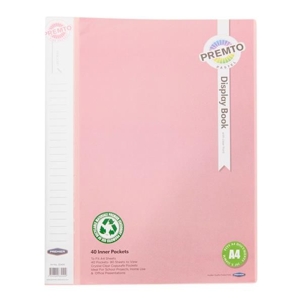 A4 40 Pocket Display Book - Pink Sherbet