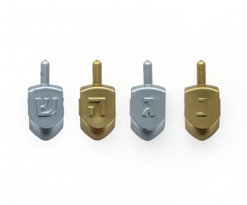 Pack of 4 Silver & Gold Dreidels