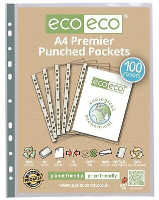 A4 90mic Bag 100 Punched Pockets