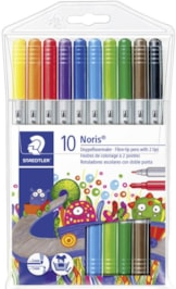 Fibre tip pen 2tips 10PC