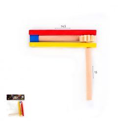 14.5cm colourful wooden gragger