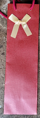 Red crocodile wine bag with bow