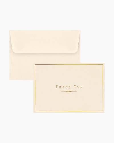 Thank You Notes Gold/cream 14 cards