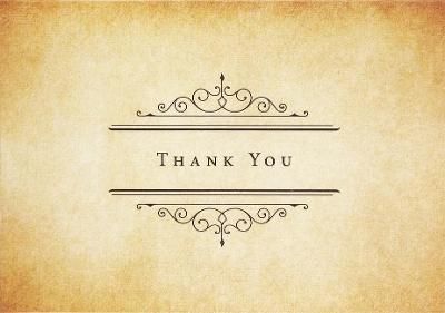 Vintage Parchment Thank You 14 Cards