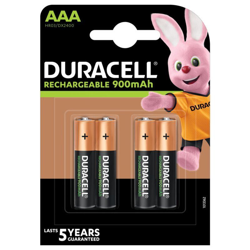4 x Duracell Recharge R03 AAA 900 mAh