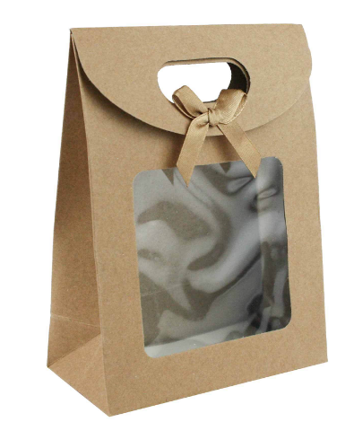 Bow Gift Bag  Small:  buff 20x14x7cm