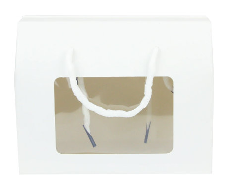 WHITE CRAFT BAG HANDLE 15x11x9cm