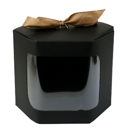 Black Hexagon Shaped Boxes 10x10x12cm 