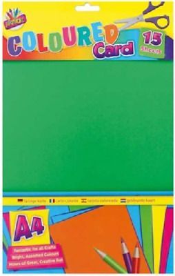(15) SHEETS A4 COLOURED CARD