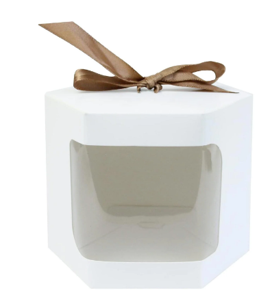 WHITE Hexagon Shaped BoX 13x13x14cm