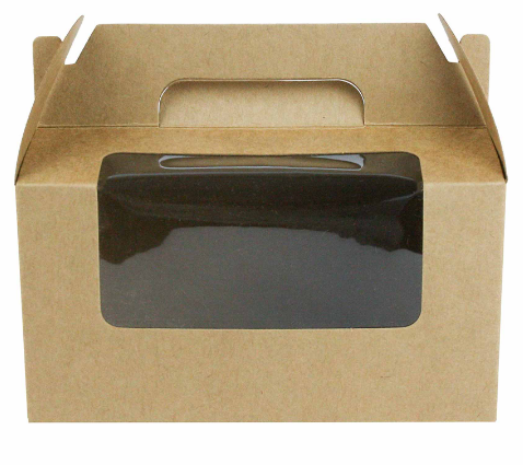 BROWN GIFT WITH CARRY HANDLE 9x9x16cm