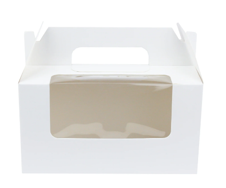 white GIFT WITH CARRY HANDLE 9x9x16cm