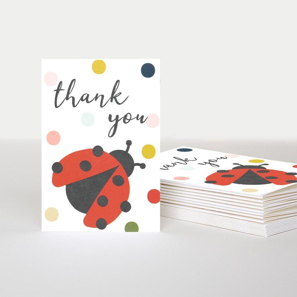 LADYBIRD SPOTTY THANK YOU CARD & ENV