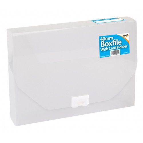 40mm Clear Boxfile With Clip Closure