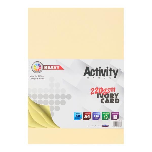 A4 220gsm Heavy Card 50 Sheets - Ivory