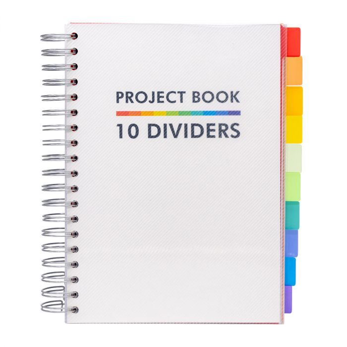 B5 White Project Book with 10 Dividers