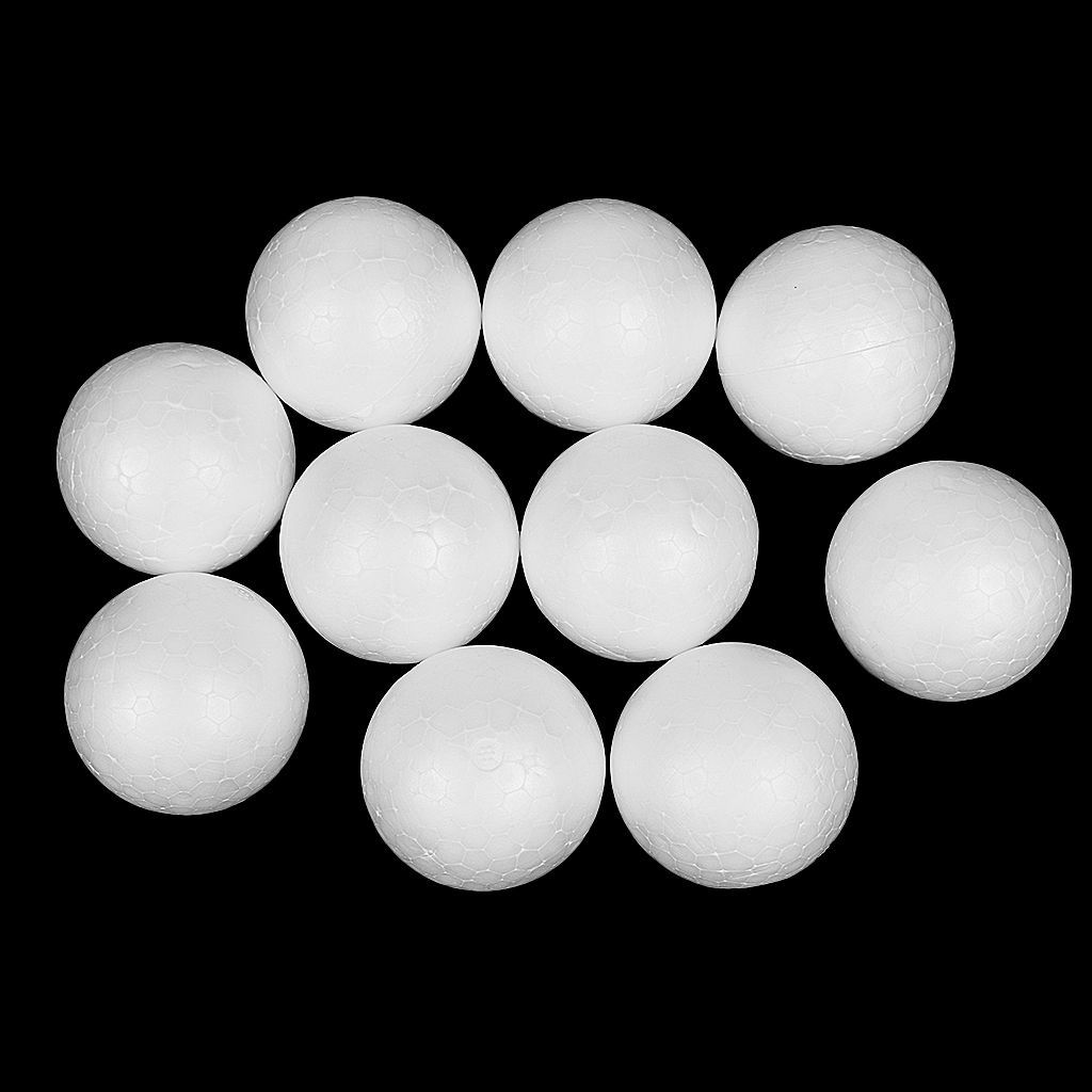 10PC POLYSTYRENE FOAM CRAFT BALLS 4.5CM