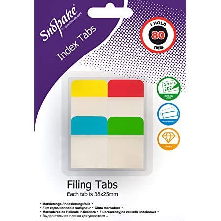 Index Tabs 38x25mm 4x20 sheets per col