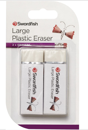 Eraser Large Plastic Blister of 2