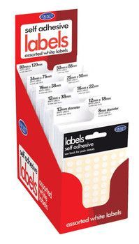 SELF-ADHESIVE LABELS HANG PACK WHITE