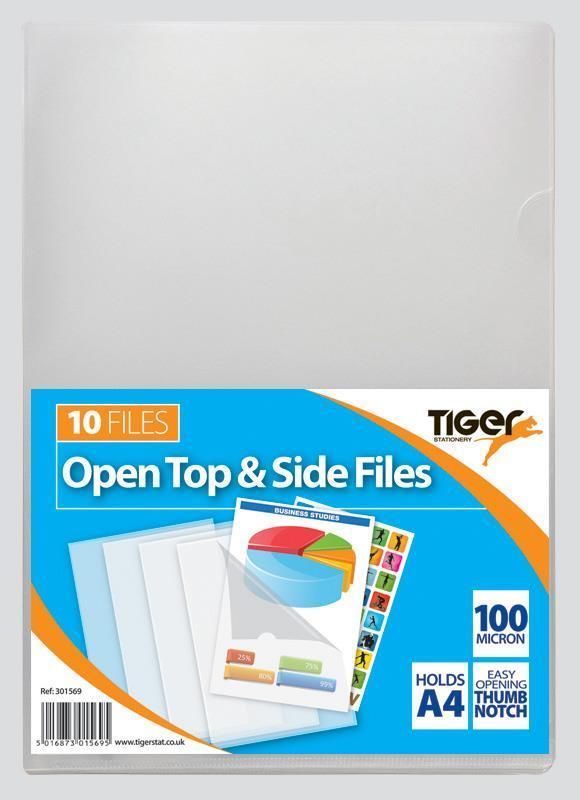 A4 Value Pack 10 Open Top & Side Clear