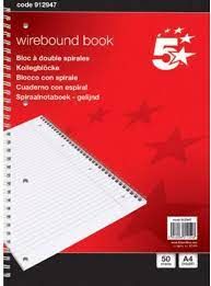 5 STAR A4 Wirebound Ruled Notebook - 50