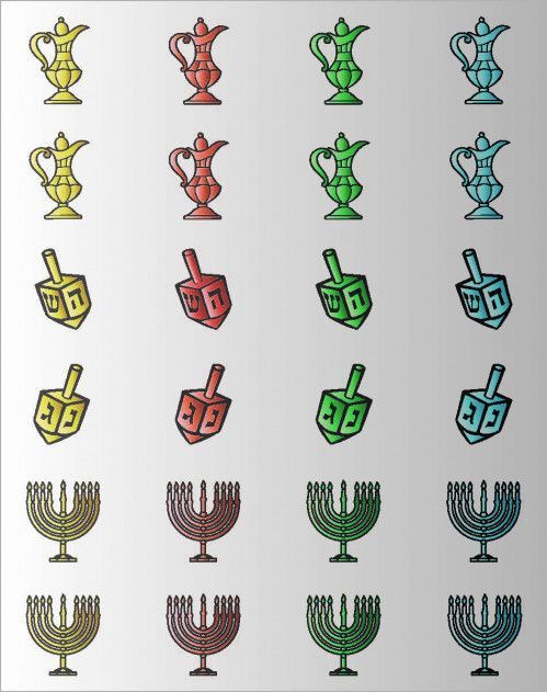 Metallic Chanukah Stickers 7280