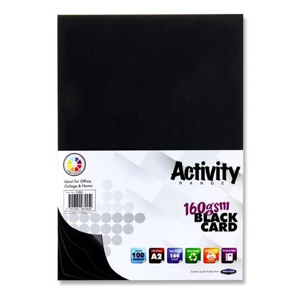A2 BLACK 160gsm Card 50 Sheet