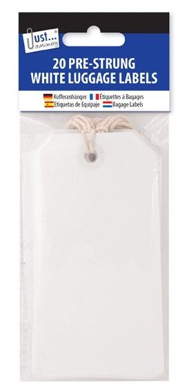 WHITE LUGGAGE LABELS 20