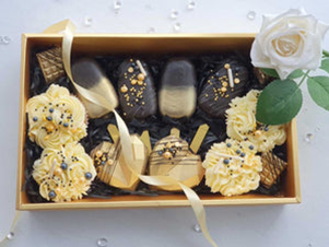 Gold Clear lid box - 27x16x5cm