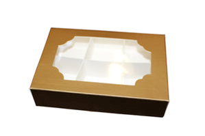 Gold 6 grid Rectangle box with window