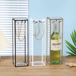 9932G PVC GOLD EDGE WINE BOX 9X9X32