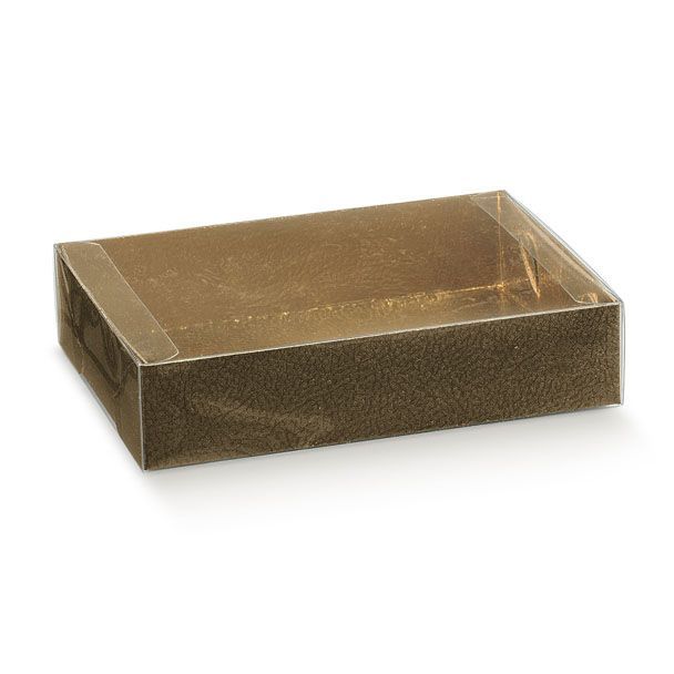 Brown Pelle Tray (Gold Lining) with Tran