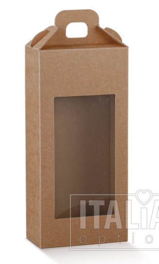 Rustic Kraft Carry Box with Window 220
