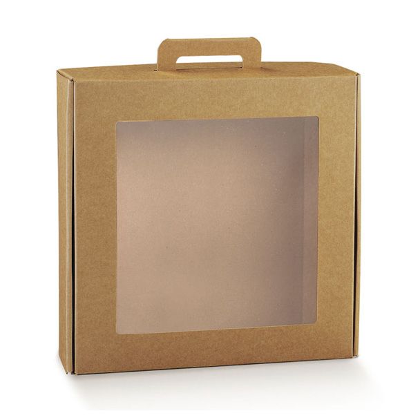 Rustic Kraft Carry Box with Window 130