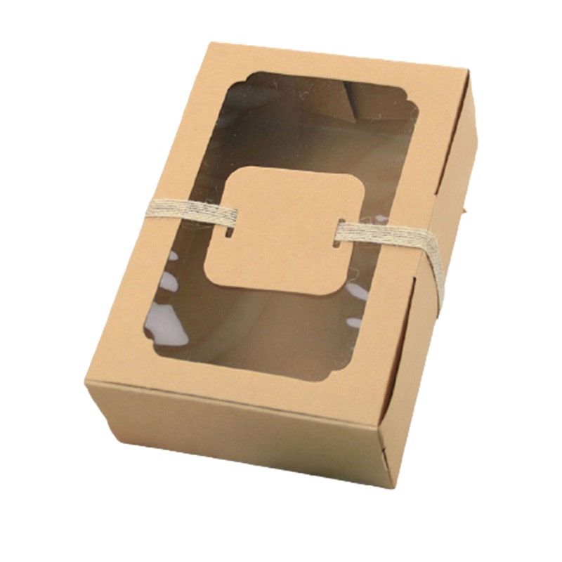 22157 kraft box with window & tag