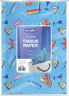 Purim Tissue Paper Blue x8 Pk
