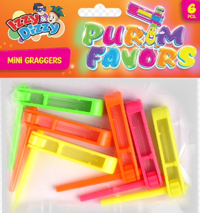Purim Mini Graggers x6 pack