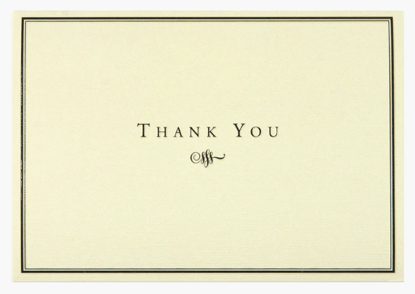 Black And Cream Thank You Notes