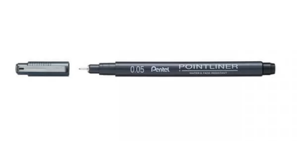 PENTEL POINTLINER PEN 0.05MM BLK