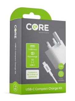 Core USB-C Compact Charge Kit 2.1A