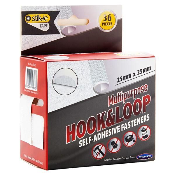 Stik-ie Roll Of 36 Pairs 25mm Hook & Loo