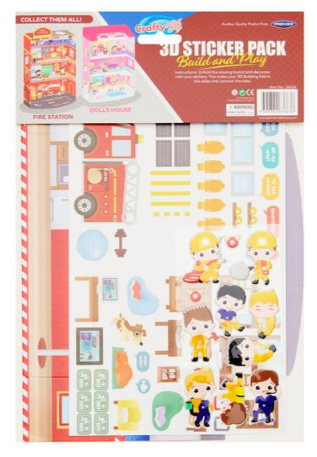 3d Build & Play Sticker - Fire Station