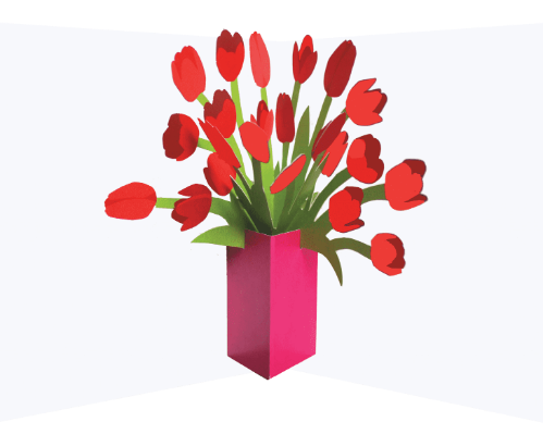 POPUP CARD Flower Vases: Tulips