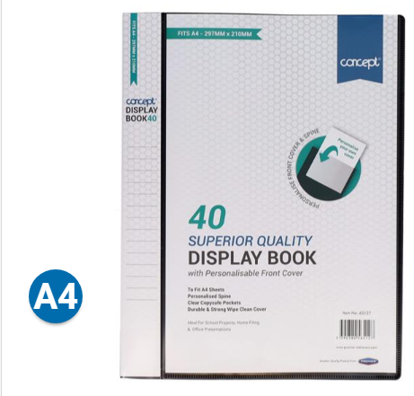 A4 40 Pocket Presentation Display Book