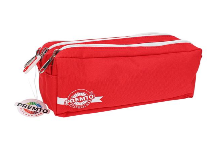 3 Pocket Pencil Case - Ketchup Red